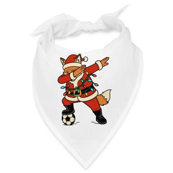 Dabbing Fuchs Weihnachtsmann Fußball Cool - Bandana - Weiß - Vorne