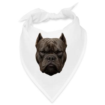 Kraftvoller Bulldoggenkopf - Bandana - Weiß - Vorne