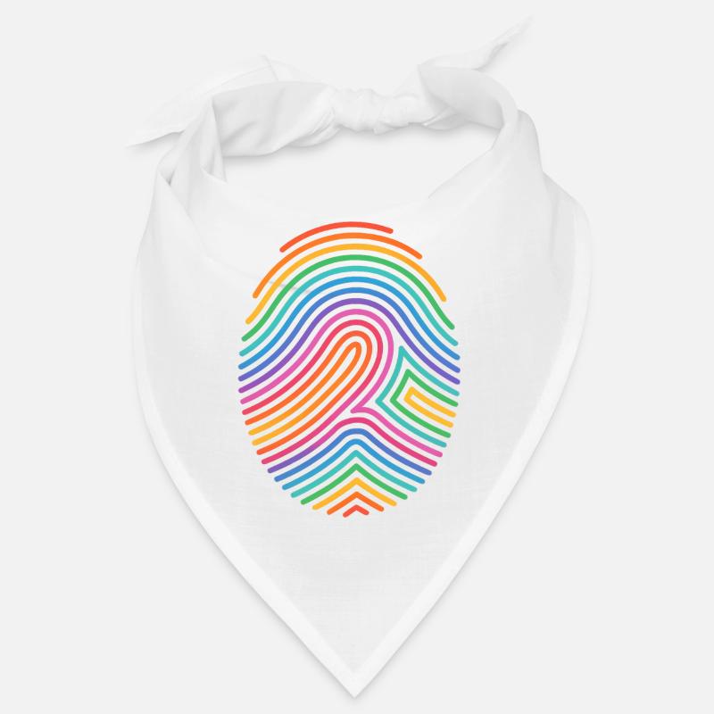 Rainbow Fingerprint Pattern Bandana