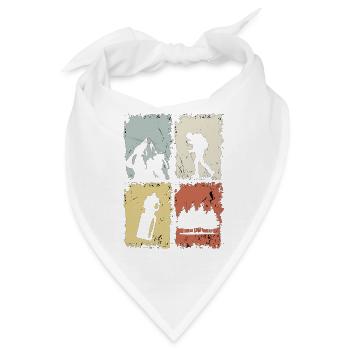 Vier Panel Silhouette Grunge - Bandana - Weiß - Vorne