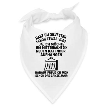 silvester kalender witz - Bandana - Weiß - Vorne
