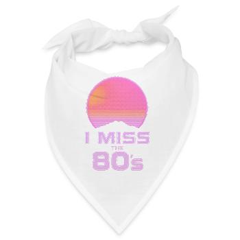 Ich vermisse die 80er – Neon-Sonnenuntergangs-Raster - Bandana - Weiß - Vorne