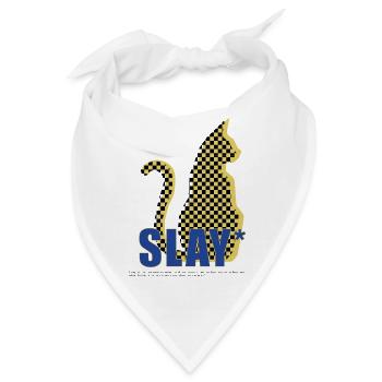 Slay Katze Checker Silhouette - Bandana - Weiß - Vorne