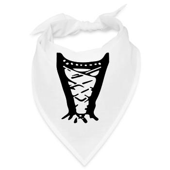 Victorian Corset Line Art – Edles Fashion Design - Bandana - Weiß - Vorne