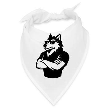 badass wolf türsteher nightlife cool bro - Bandana - Weiß - Vorne