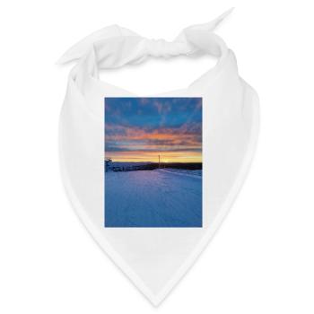 Sonnenuntergang in einer Winterlandschaft - Bandana - Weiß - Vorne