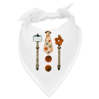 Vintage Sternen-Tie Muster - Bandana - Weiß - Vorne