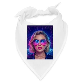 Retro Future Girl – Neon-Achtziger-Porträt - Bandana - Weiß - Vorne