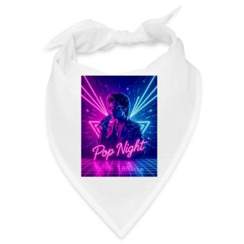 Boombox-Pop-Nacht – Achtzigerjahre-Soundstil - Bandana - Weiß - Vorne