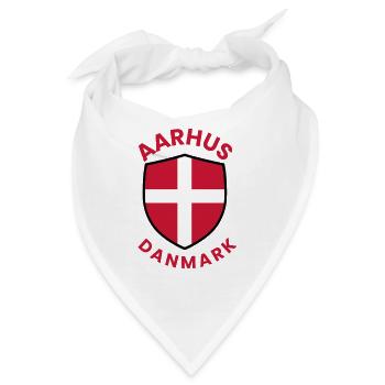 Aarhus Dänemark Flaggenschild - Bandana - Weiß - Vorne