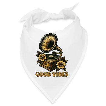 Vintage-Grammophon - Bandana - Weiß - Vorne