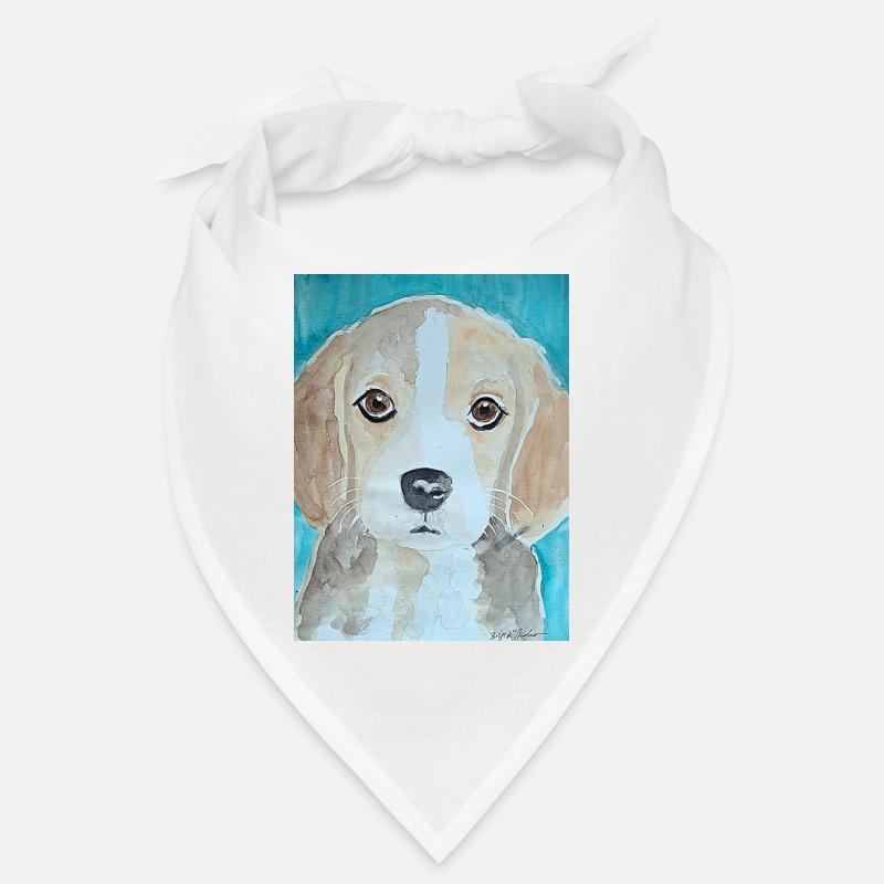 Chiot Beagle, aquarelle Bandana