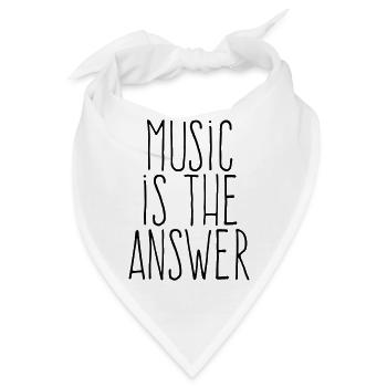 Musik ist die Antwort – Handgeschriebenes minimalistisches Schwarz - Bandana - Weiß - Vorne