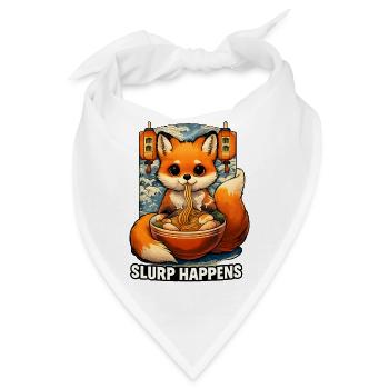 Kawaii Katze Ramen Nudeln Anime Katze - Bandana - Weiß - Vorne