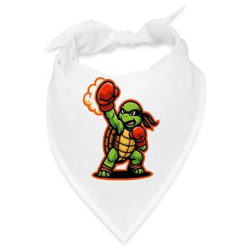 Boxing Turtle Fighter Power Punch Maskottchen - Bandana - Weiß - Vorne