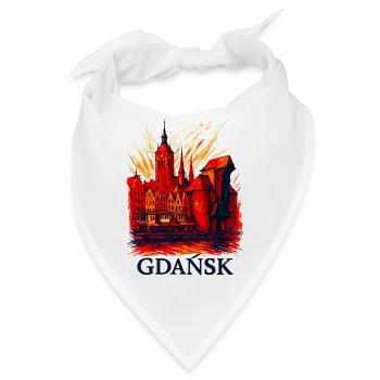 Danzig Gdańsk Stadtmotiv Silhouette Polen Geschenk - Bandana - Weiß - Vorne