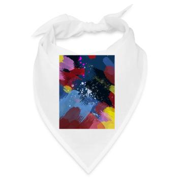 Farbexplosion Tintenstreifen - Bandana - Weiß - Vorne