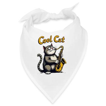 Cool Cat Jazz - Bandana - Weiß - Vorne