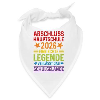 Hauptschule Abschluss 2026 Legende Schulgelände - Bandana - Weiß - Vorne