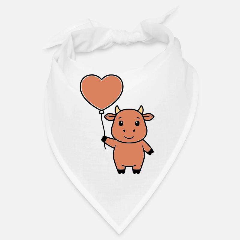 Cute Cow Heart Balloon Love Vector Bandana