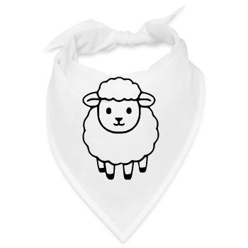 Schaf Schäfchen Lamm - Bandana - Weiß - Vorne