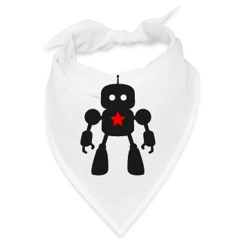 Roboter mit Stern KI Sci-Fi Nerd - Bandana - Weiß - Vorne