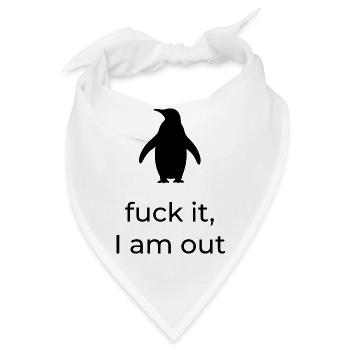 Scheiß drauf, ich bin raus – viraler Nihilist Penguin - Bandana - Weiß - Vorne