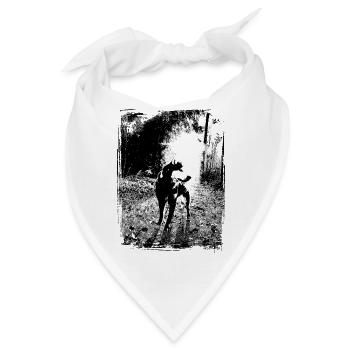 Nachtwald Hundemotiv - Bandana - Weiß - Vorne