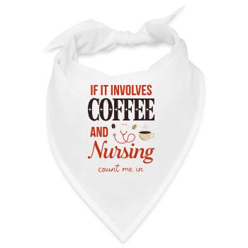 Kaffee und Pflege zählen mich in Zitat. - Bandana - Weiß - Vorne