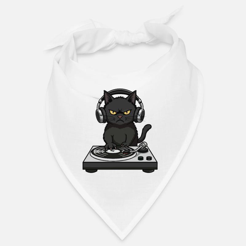 Turntable Cat Chat DJ Vinyle Bandana