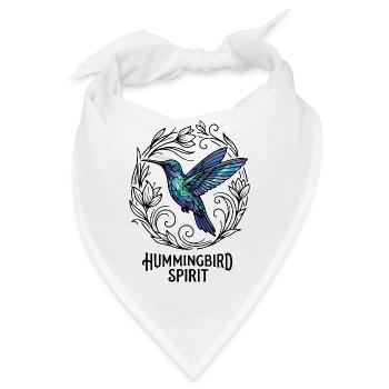 Geometrischer Kolibri im Farbspiel Kunst Fashion - Bandana - Weiß - Vorne