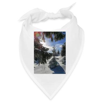 Winterwald Sonnenstrahlen im Schnee - Bandana - Weiß - Vorne