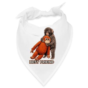 Punch Monkey Baby Viral Meme Trend 2026 - Bandana - Weiß - Vorne