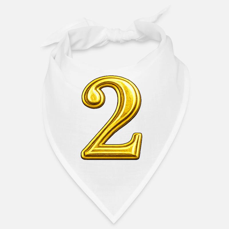 Golden Numeral Two - Glossy Design Bandana