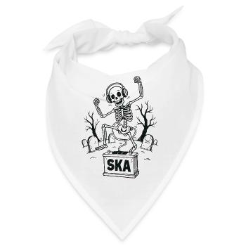 Tanzendes Ska Skelett auf dem Friedhof - Bandana - Weiß - Vorne
