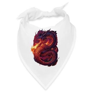 Feuriger Drachensturm - Bandana - Weiß - Vorne