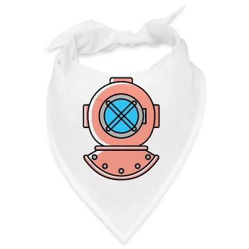 Taucherhelm Tauchen symbol - Bandana - Weiß - Vorne