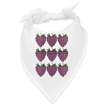 himbeer Muster Textile - Bandana - Weiß - Vorne