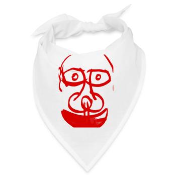 The Abstract Red Face - das abstrakte Rote Gesicht - Bandana - Weiß - Vorne