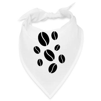 Fallende Kaffeebohnen - Bandana - Weiß - Vorne