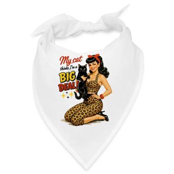 Rockabella & Katze: My cat thinks I'm a big deal - Bandana - Weiß - Vorne
