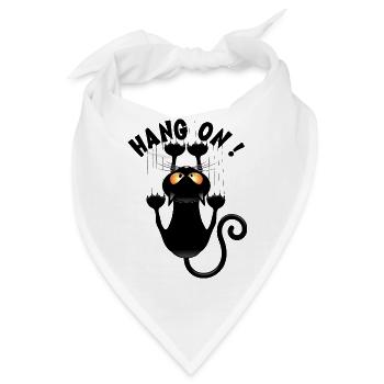 "HALT DURCH!" Lustiges Katzen-Meme hängt fest - Bandana - Weiß - Vorne