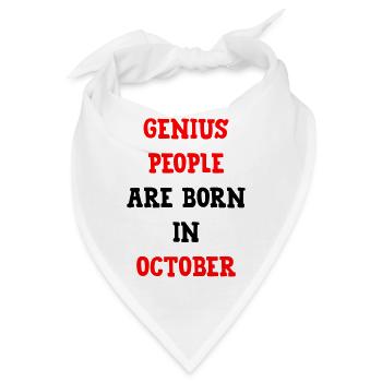 Baby Genius Geburtsgeschenk Oktober - Bandana - Weiß - Vorne