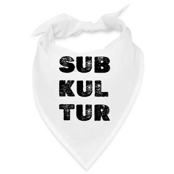 SUBKULTUR Logo – Minimal Techno Identity - Bandana - Weiß - Vorne