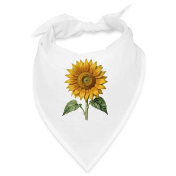 Sonnenblumen-Botanische Gravur - Bandana - Weiß - Vorne