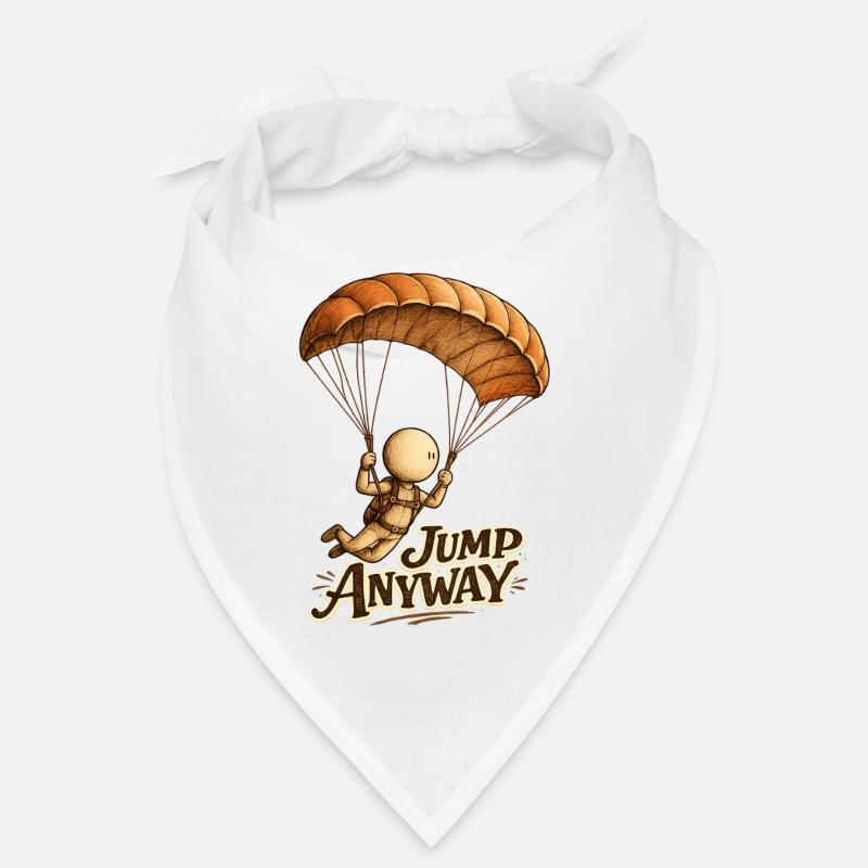 La Petite Pensée | Courage de sauter : Sauter quand même - Bandana - blanc