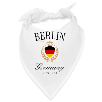 Berlin Deutschland Wappen Krone – Reise Souvenir - Bandana - Weiß - Vorne