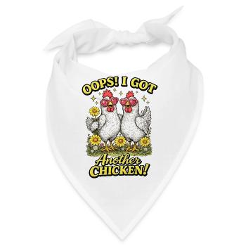 Oops I Got Another Chicken - Cute Huhn Hühner Fan - Bandana - Weiß - Vorne