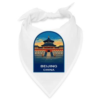 Beijing China Temple of Heaven Retro Reiseabzeichen - Bandana - Weiß - Vorne