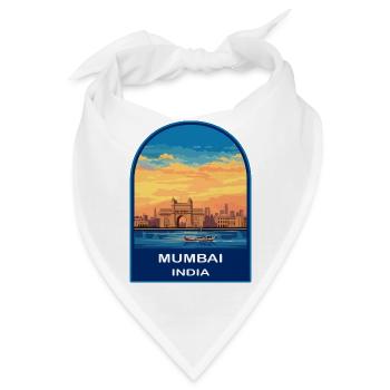 Mumbai India Gateway of India Retro Sunset Abzeichen - Bandana - Weiß - Vorne